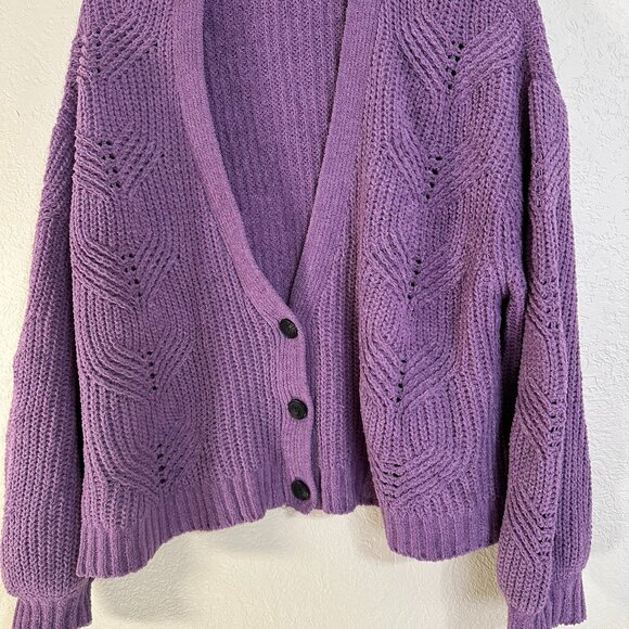 American Eagle, Lilac color, button sweater, Size L - Picture 1 of 6